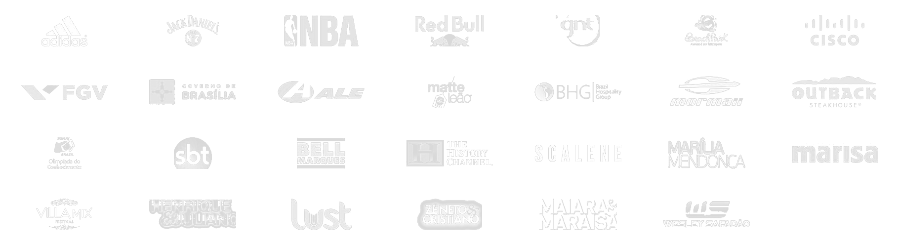 Marcas, emissoras e artistas atendidos